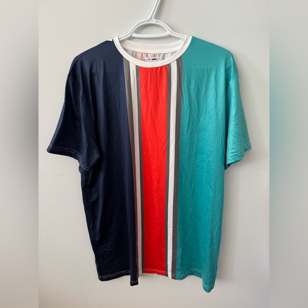Fashion Nova Multicolor Striped Tee